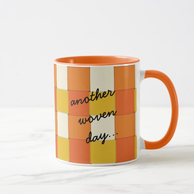 Taza Otro Naranja y amarillo del día tejido (Derecha)