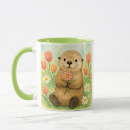 Taza Otter con brotes de primavera