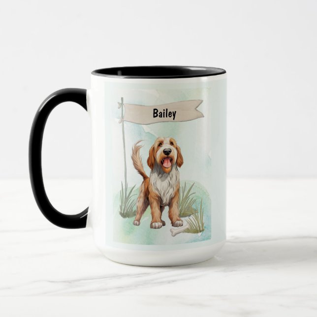 Taza Otterhound Watercolor Personalized Dog (Izquierda)