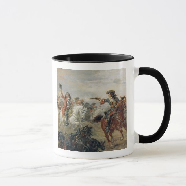 Taza Oudenaarde - una caballería se escaramucea (el (Derecha)