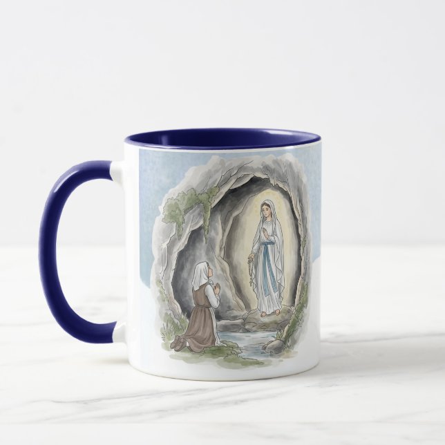 Taza Our Lady of Lourdes, Catholic Mug (Izquierda)