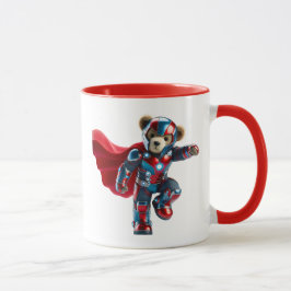 Taza Ours courageux en armure futuriste.