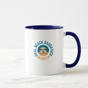 Taza Oval Beach Saugatuck Michigan Coffee Mug