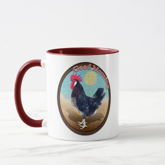 Taza Oval de Menorca Rooster Buenos Días (Izquierda)