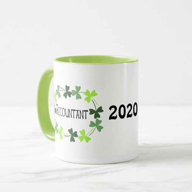 Taza Oval de Shamrock verde contador (Anverso izquierdo)