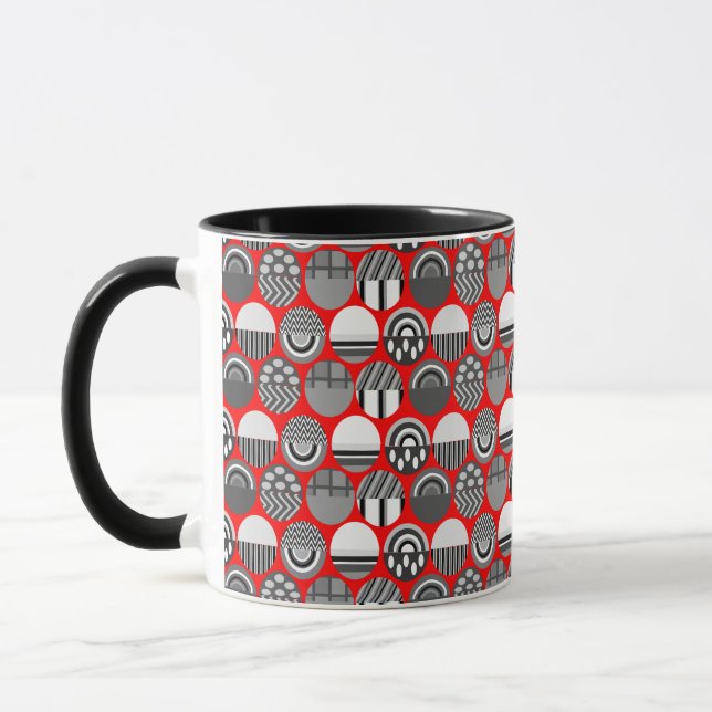 Taza Ovalos con patrones grises (Izquierda)