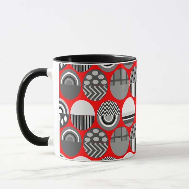 Taza Ovals con patrones grises (Izquierda)