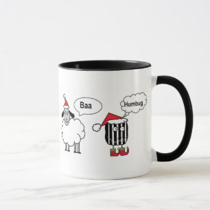 Taza Oveja de dibujos animados divertida de Navidad Baa