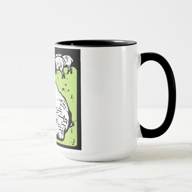 Taza Oveja De Woodcut Victoriana En Mug (Derecha)