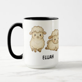 Taza Oveja Dibujada a Mano Personalizada Linda