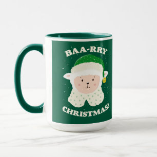 Taza Oveja Festiva Dice Baa-rry Navidad!