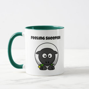 Taza Oveja linda de dibujos animados con juego de palab