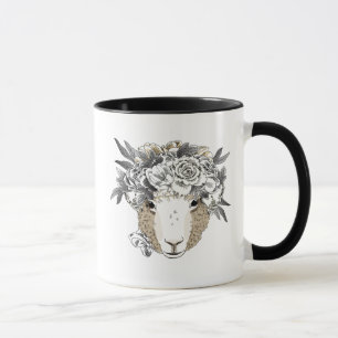 Taza Ovejas florales del halo