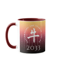 Ox 牛 Oro Rojo Símbolo chino zodiaco lunar