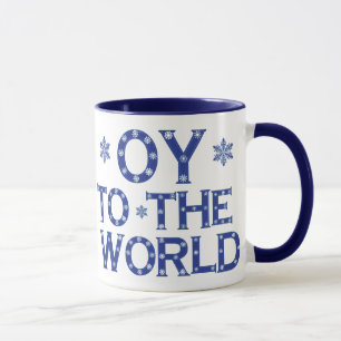 Taza OYE al mundo Mug azul y blanco