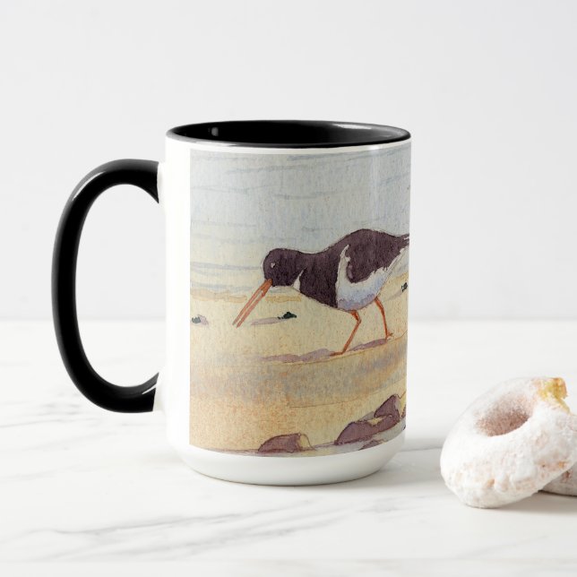 Taza Oystercatcher Seabird Wildlife Coffee Mug (Con donut)