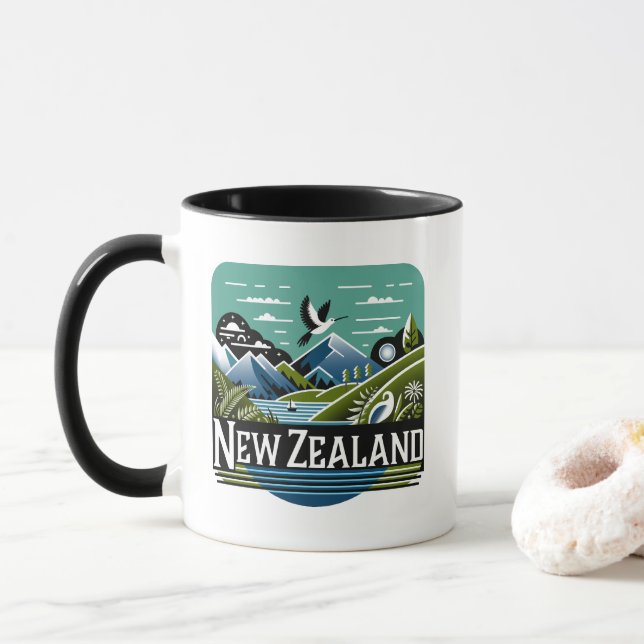 Taza Pacífico Sur de Nueva Zelanda (Con donut)