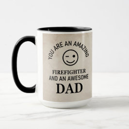 Taza Padre bombero del patrón de mármol ruso retro beig