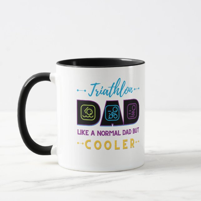 Taza Padre de triatlón, como un padre normal pero más f (Izquierda)
