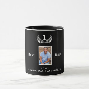 Taza Padre foto en blanco negro nombra niños