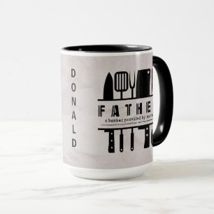 Taza Padre gracioso papá Beige y negro dos tontos