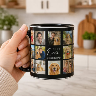 Taza Padre papá padre Retriever dorado collage de fotos