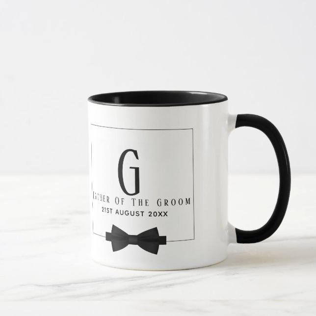 Taza Padre personalizado de la corbata de vaca monogram (Derecha)