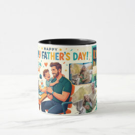 TAZA PADRE TRABAJADOR DISEÑADO MODERNO FOTO-TEXTO PERSO