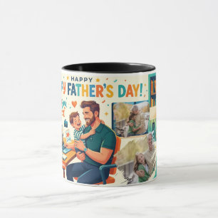 TAZA PADRE TRABAJADOR DISEÑADO MODERNO FOTO-TEXTO PERSO
