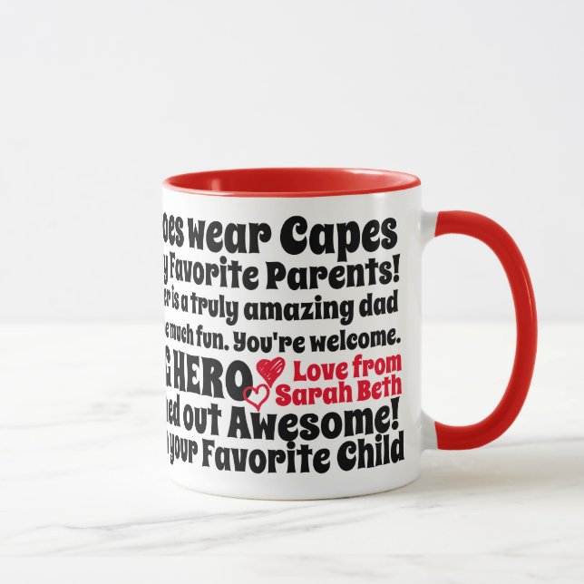 Taza Padres Funny cita deseos de hija (Derecha)