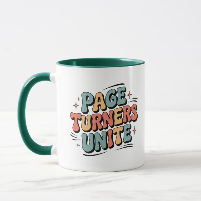 Taza Page Turners Une a Retro Funky Book Lover (Izquierda)