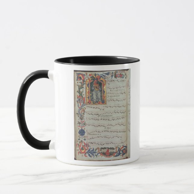 Taza Página de la notación musical con historiated (Izquierda)