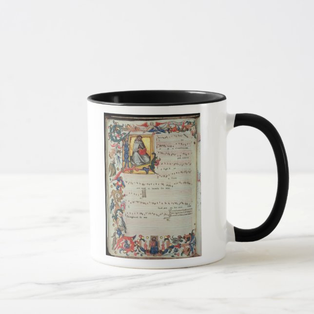 Taza Página de la notación musical con historiated (Derecha)