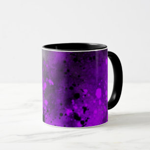 Taza Paint Splatter Neon púrpura