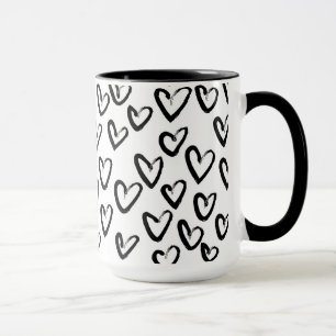 Taza Paint Stroke Heart Pattern