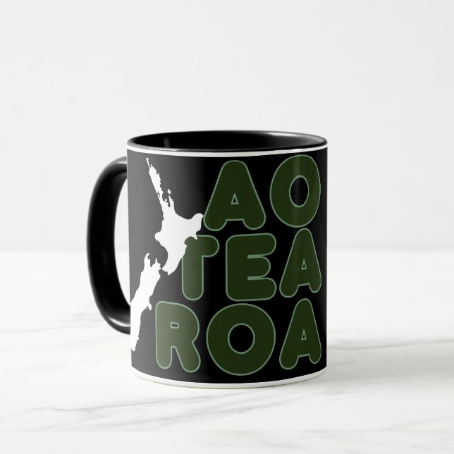 TAZA PAÍS AOTEAROA NUEVA ZELANDIA KIWI NZ PERSONALIZADO (Anverso izquierdo)