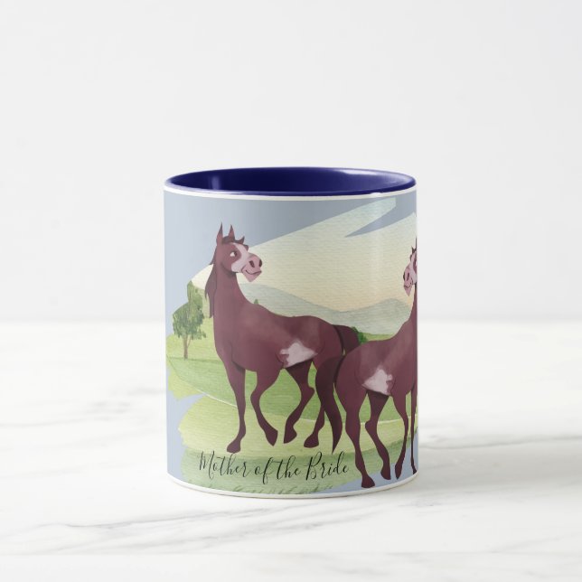 Taza País con temática de caballos Boda Rústico Occiden (Centro)