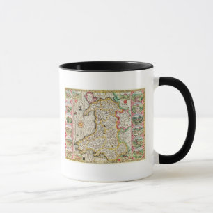 Taza País de Gales, grabado por Jodocus Hondius
