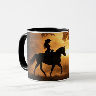 Taza País de vaqueras occidental jinete de caballos 