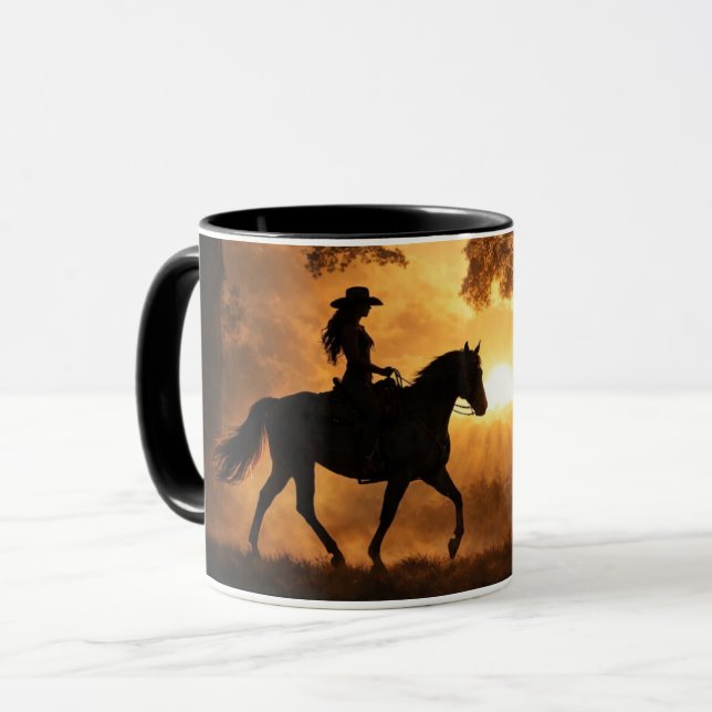 Taza País de vaqueras occidental jinete de caballos  (Anverso izquierdo)