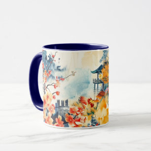 Taza Paisaje asiático con pagoda