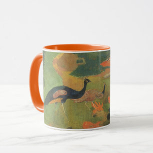 Taza Paisaje con pavos reales por Paul Gauguin