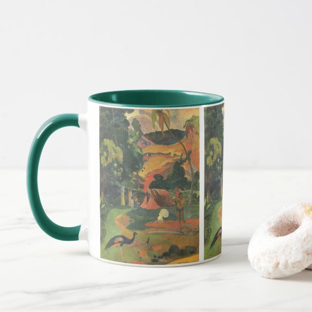 Taza Paisaje con pavos reales por Paul Gauguin (Con donut)