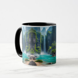 Taza Paisaje de cascada