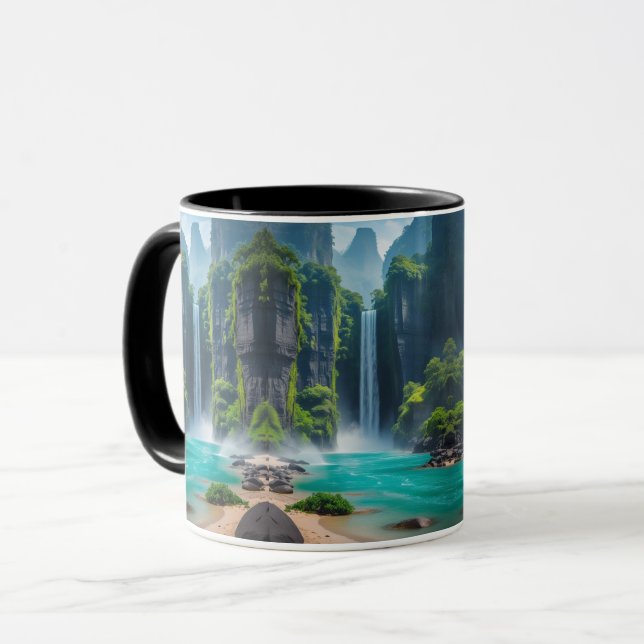 Taza Paisaje de cascada (Anverso izquierdo)