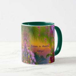 Taza Paisaje de fantasía, trópico y soñador