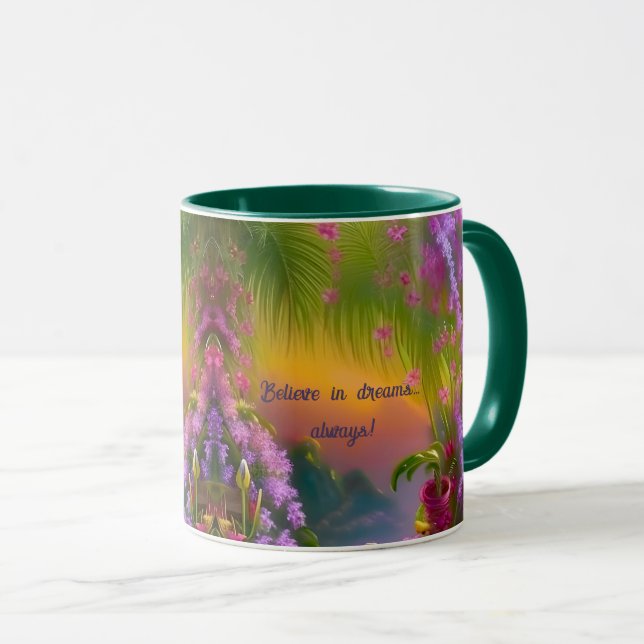 Taza Paisaje de fantasía, trópico y soñador (Anverso derecho)
