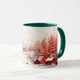 Taza Paisaje de invierno escandinavo en 3D