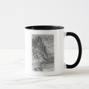 Taza Paisaje de la fantasía con la ciudad y el castill