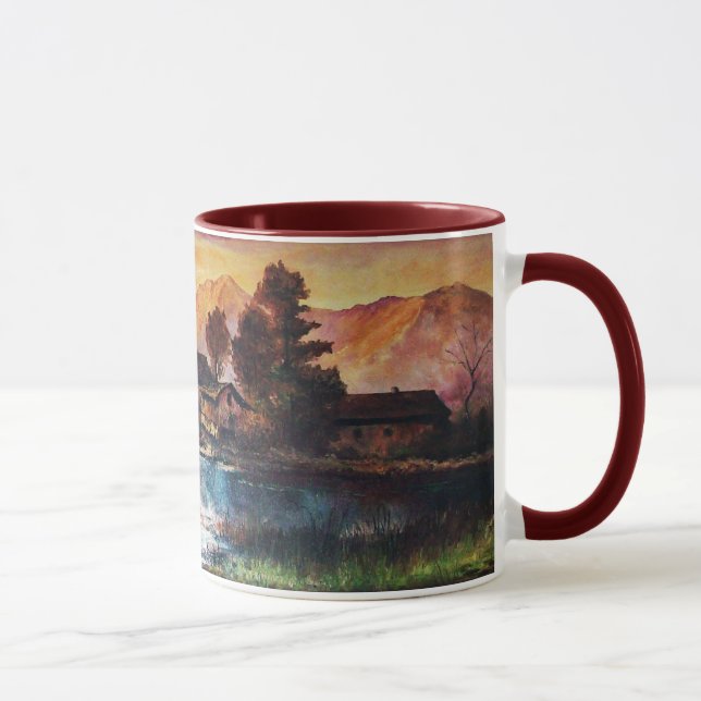 TAZA PAISAJE DE MONTAÑA ROSA LAGO ALPINE SUNSET (Derecha)